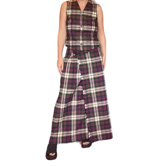 Vintage Dresses & Skirts - Vintage Red and Purple Sleeveless Maxi Sundress